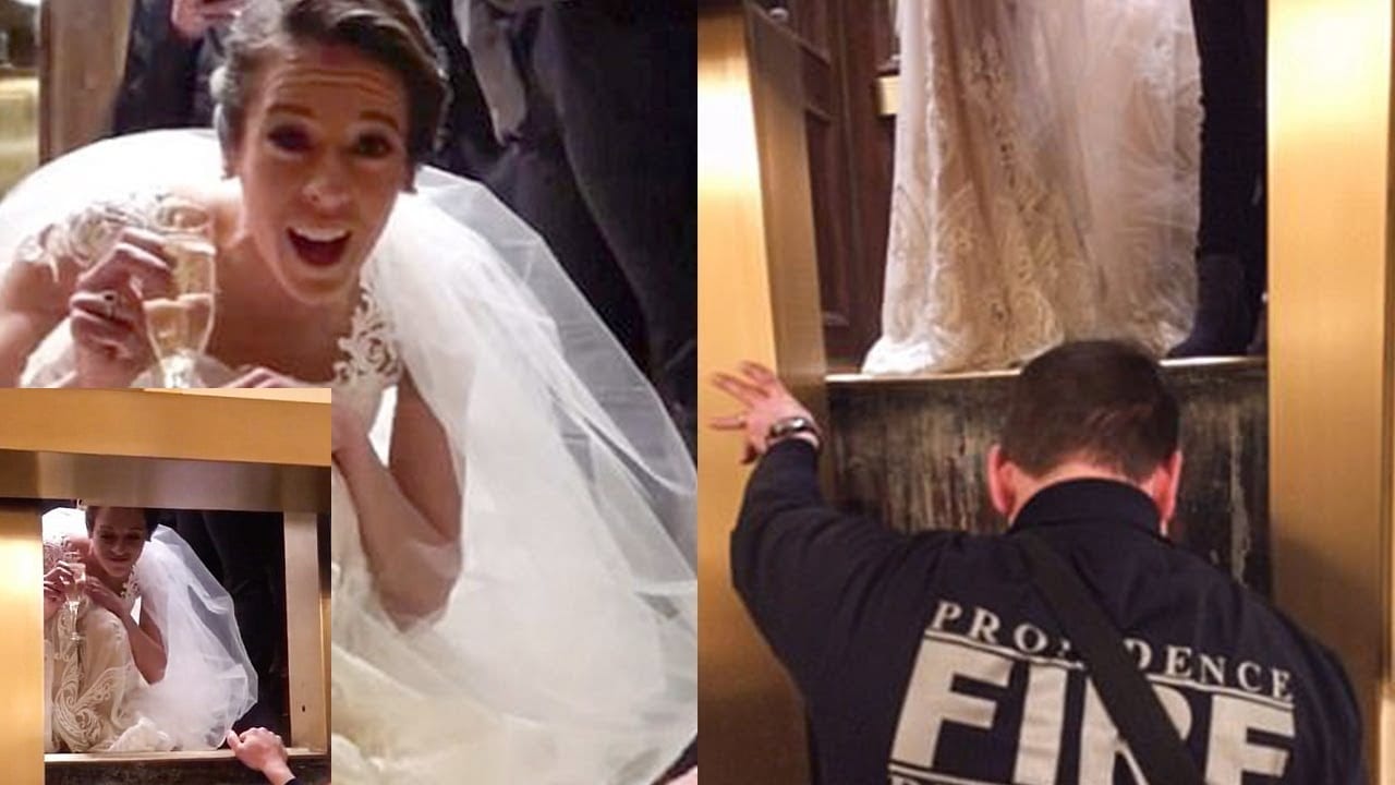 بالفيديو.. عروس تحتجز لأكثر من 40 دقيقة داخل المصعد ليلة زفافها
