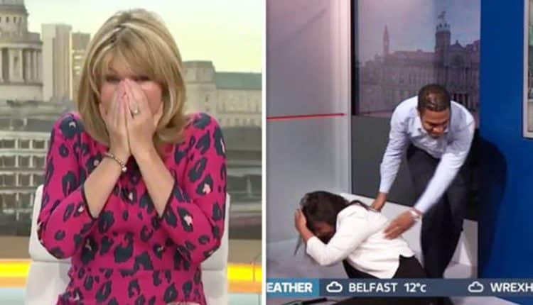 Good Morning Britain newsreader goes flying off screen after slipping out of her shoes