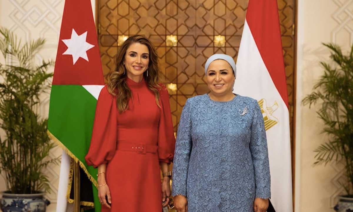انتصار السيسي والملكة رانيا