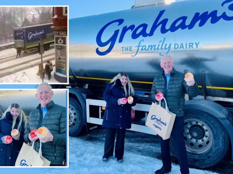 Woman spotted ‘pushing’ lorry up snow-covered hill